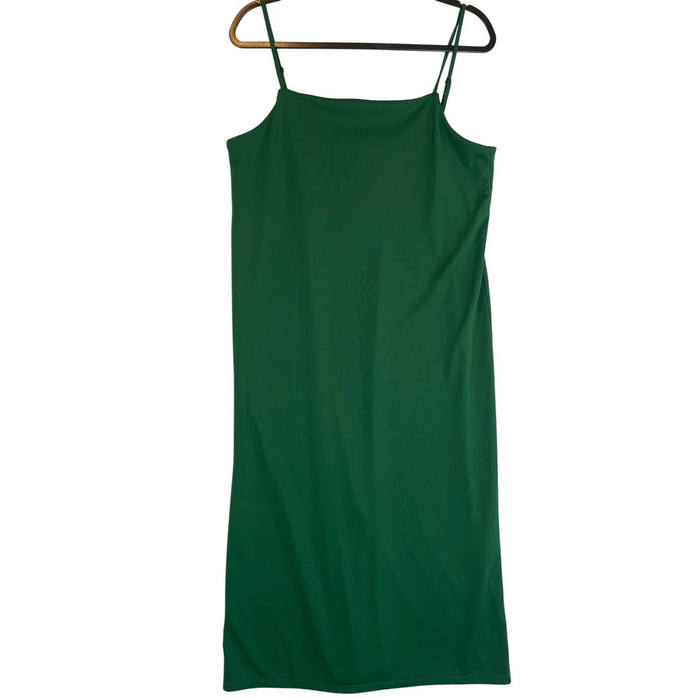 H&M Green Maxi Slip Dress Square Neck Sleeveless Casual Summer Womens‎ Medium